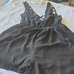 Elegant Black Sleeveless Romper